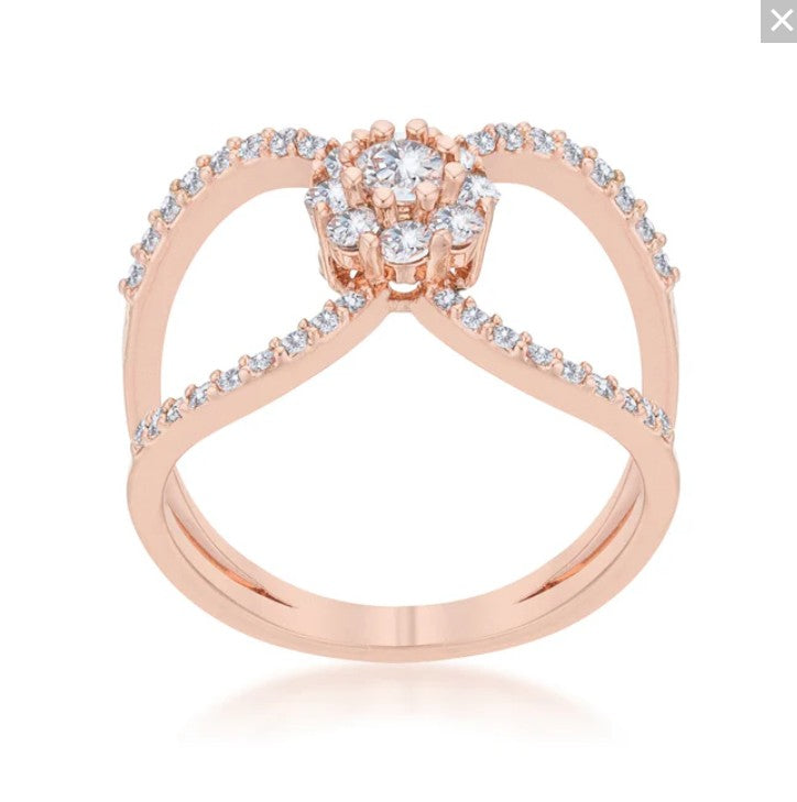 Joyce Delicate CZ Floral Wrap Ring