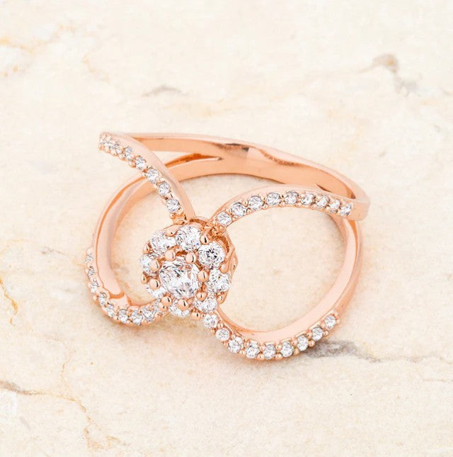 Joyce Delicate CZ Floral Wrap Ring