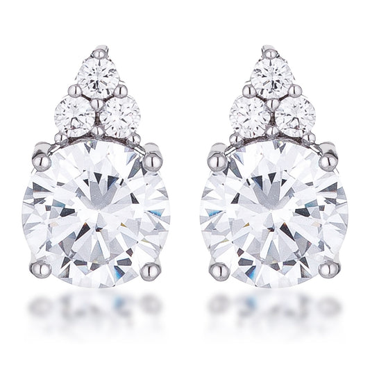 Abigail 9mm Round CZ Stud Earrings | 3ct