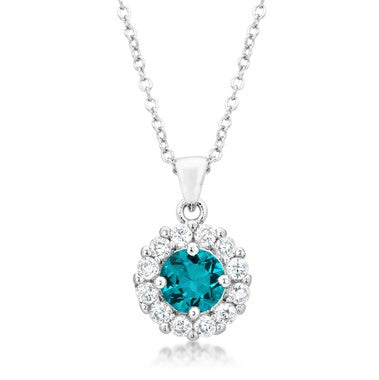 Belle 8mm Round CZ Halo Pendant | 2ct