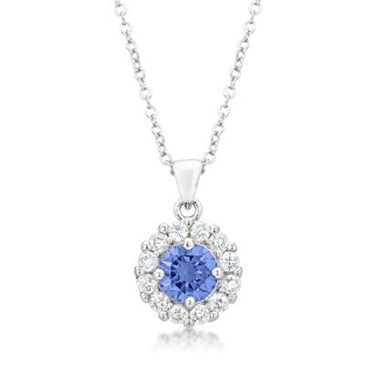 Belle 8mm Round CZ Halo Pendant | 2ct