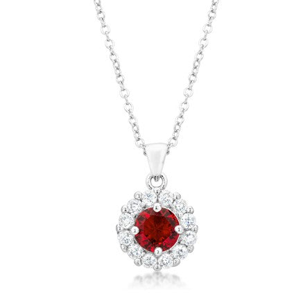 Belle 8mm Round CZ Halo Pendant | 2ct