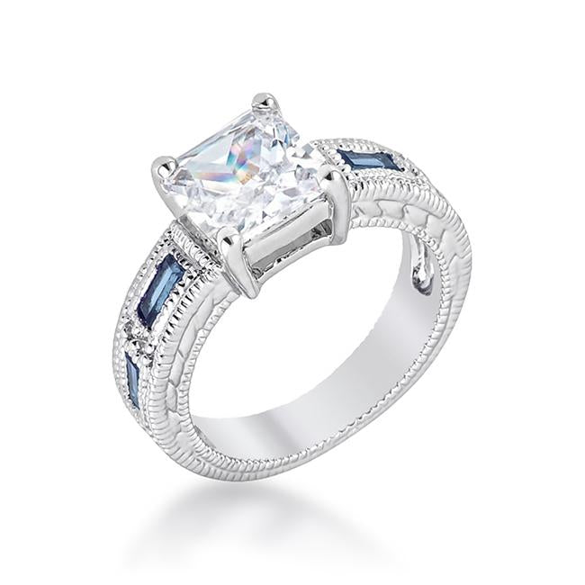 Halle 8mm Princess CZ Engagement Ring | 3ct