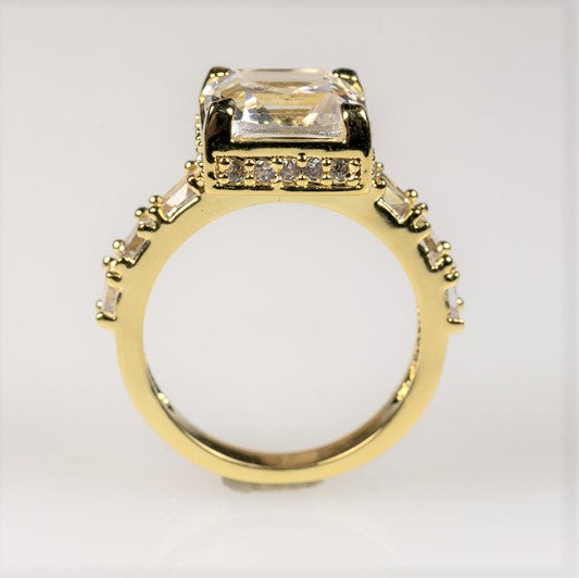 Lidia 9.5mm Asscher CZ Engagement Ring | 5ct