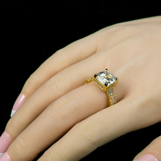 Lidia 9.5mm Asscher CZ Engagement Ring | 5ct