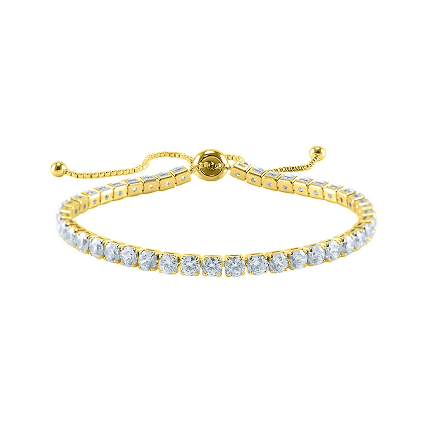 Beth 4mm Sapphire CZ Silver Tennis Bolo Bracelet | 10ct