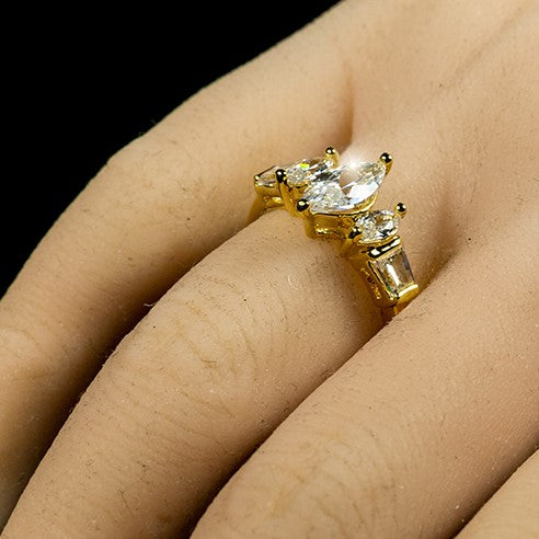 Burke Marquise Three Stone Engagement Ring | 2.5ct