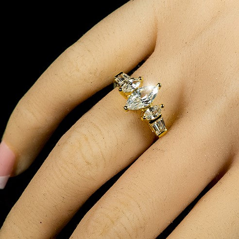 Burke Marquise Three Stone Engagement Ring | 2.5ct