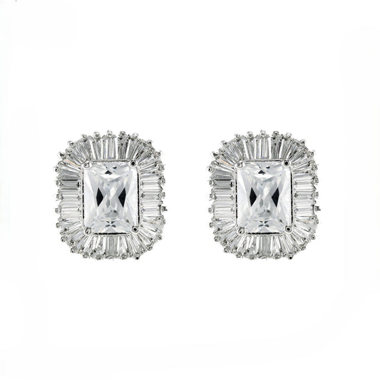 Calia Radiant Halo CZ Stud Earrings
