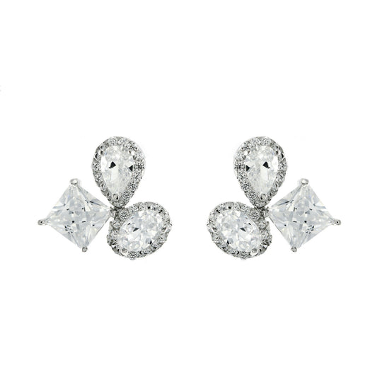 Carlotta Cluster CZ Stud Earrings