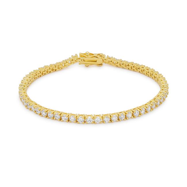 Cassidy 3mm Clear Round Tennis Bracelet – 7in | 10ct