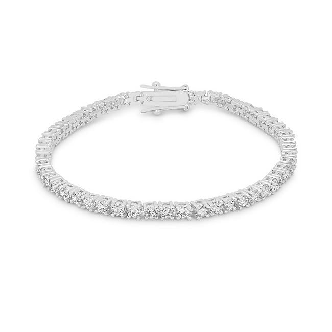 Cassidy 3mm Clear Round Tennis Bracelet – 7in | 10ct