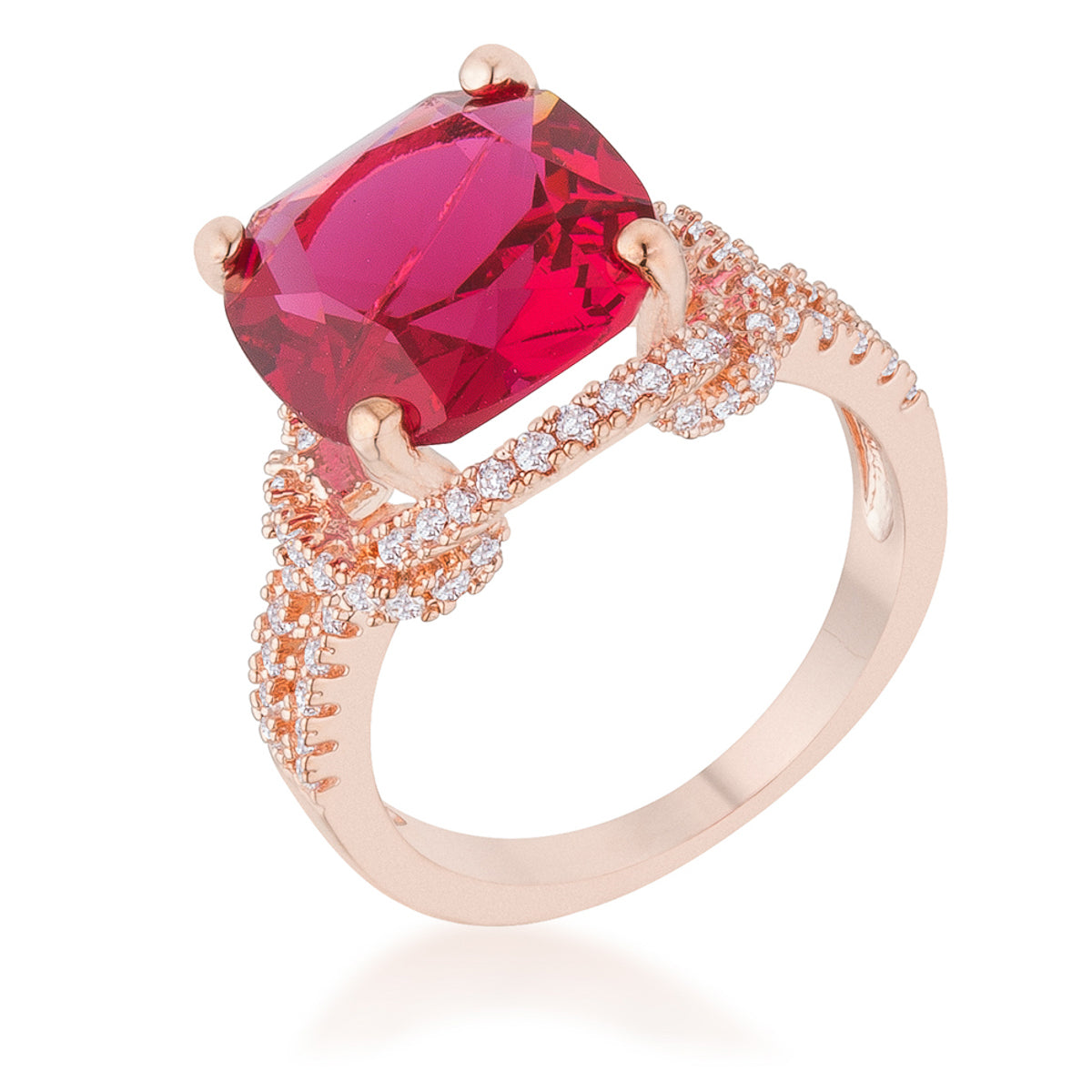 Charlene Cushion Cut Rose Gold Statement Ring | 8ct