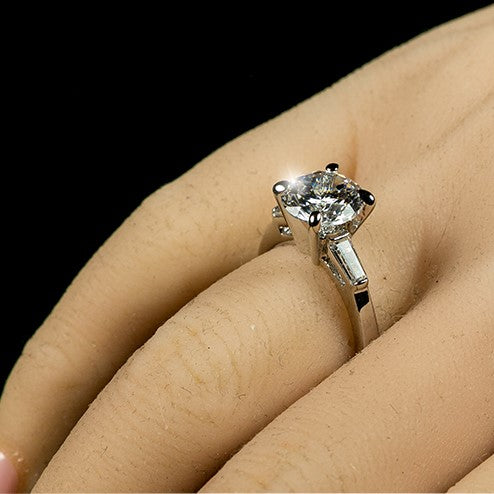 Cheryl 9mm Round Solitaire Engagement Ring | 2.8ct