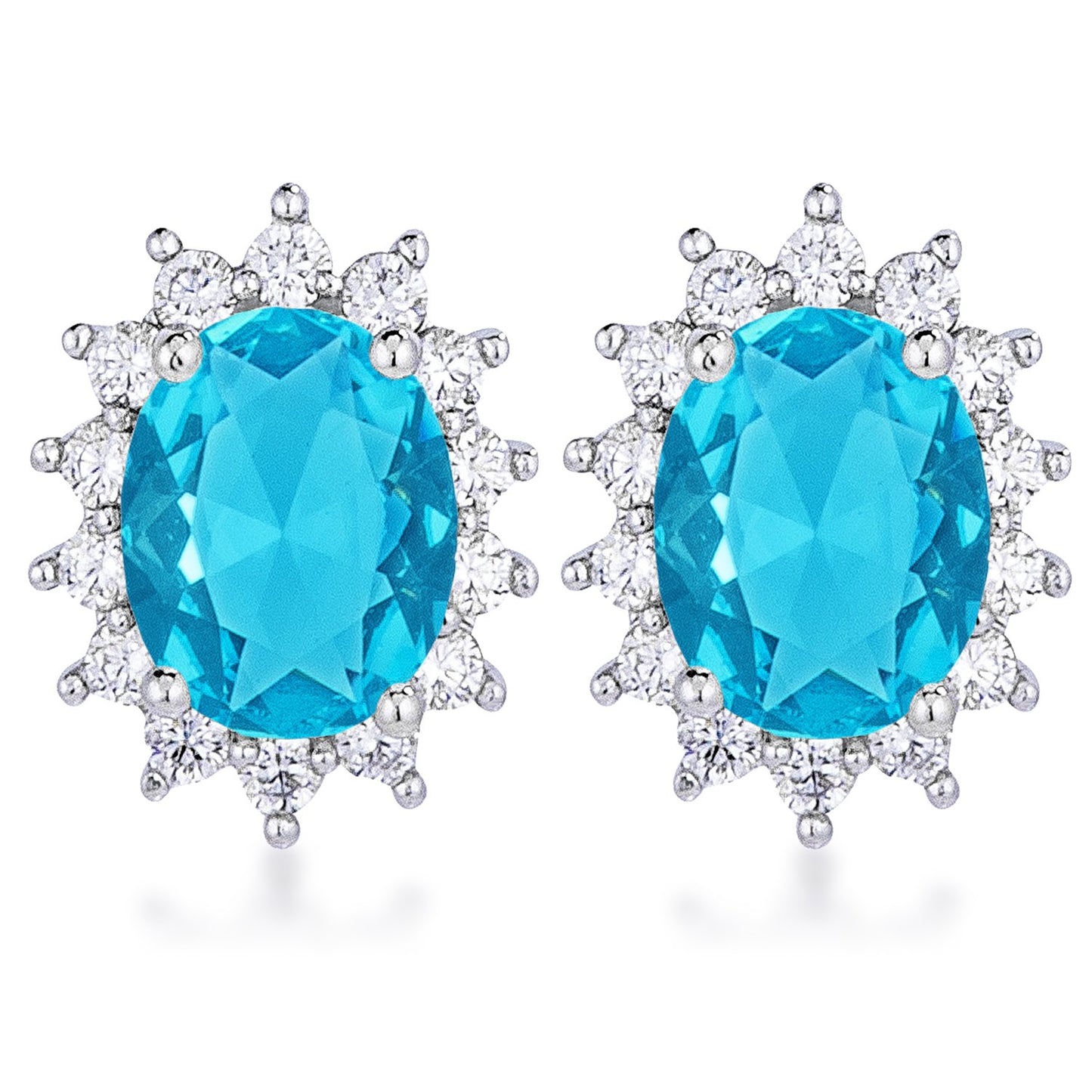 Chesna Oval Black Halo Earrings