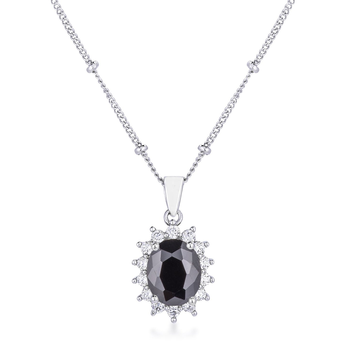 Chesna Oval Aqua Halo Pendant