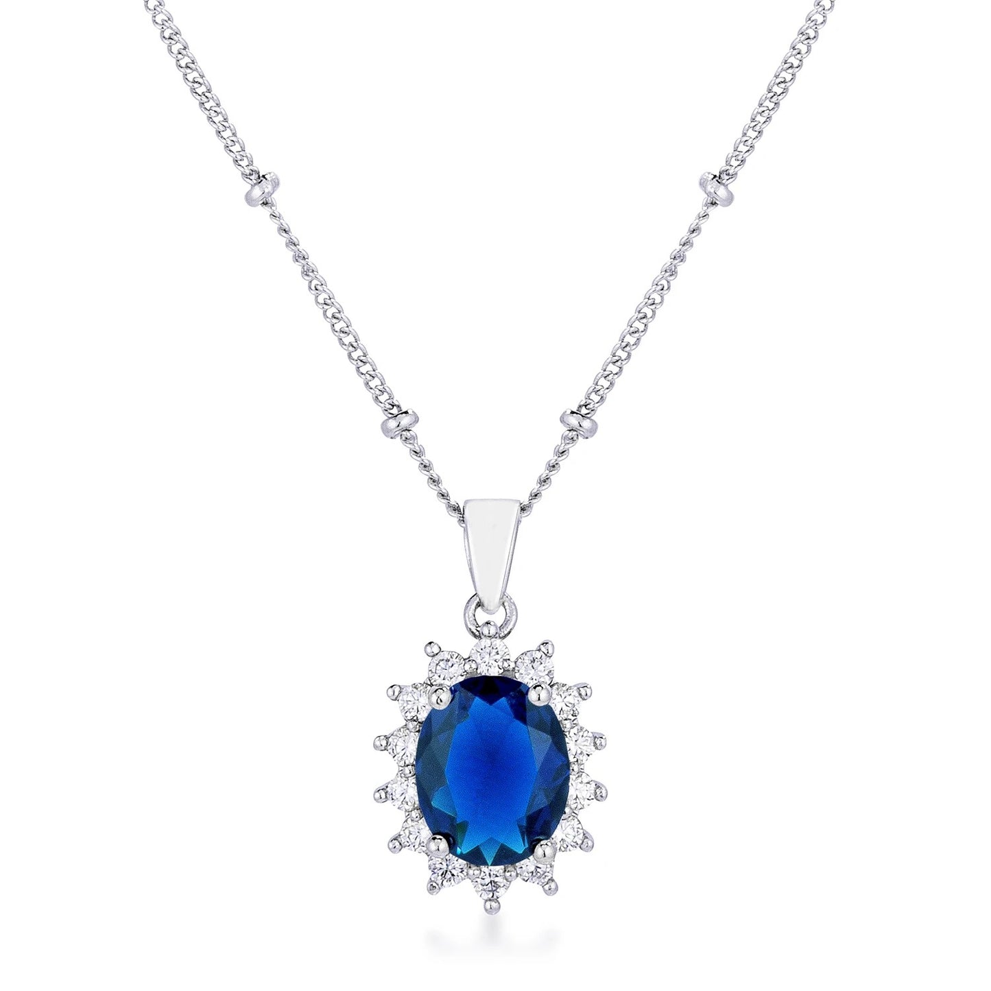 Chesna Oval Ruby Halo Pendant