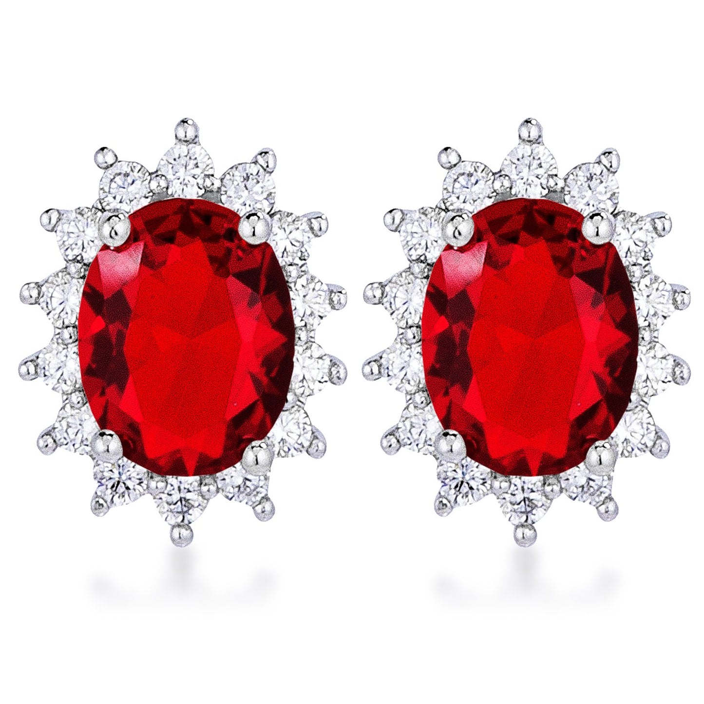 Chesna Oval Black Halo Earrings