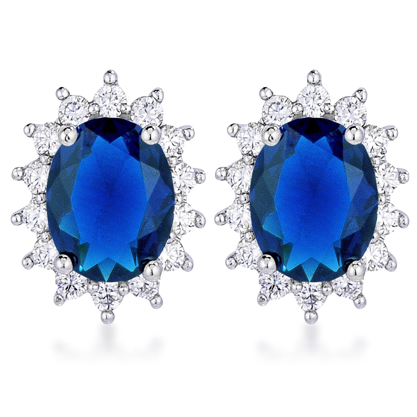 Chesna Oval Black Halo Earrings