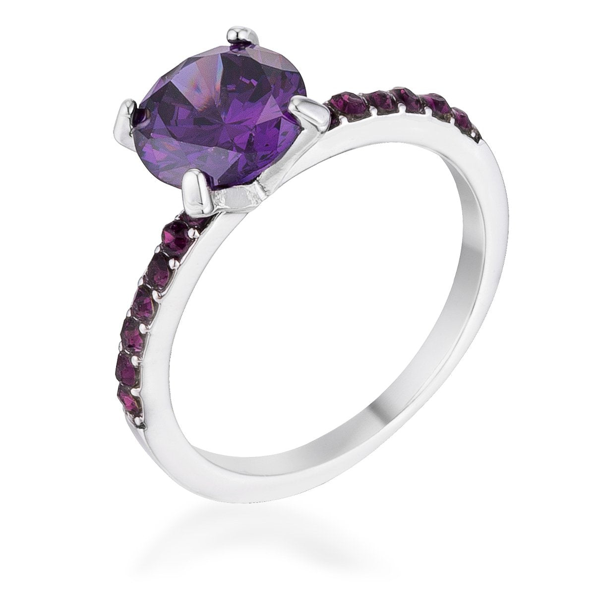 Celia 8mm Pink Round CZ Ring | 2ct