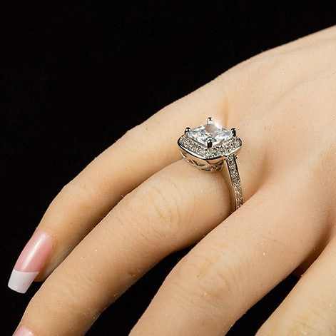 Clarissa 9mm Cushion Halo Engagement Ring | 4.1ct | 5ct