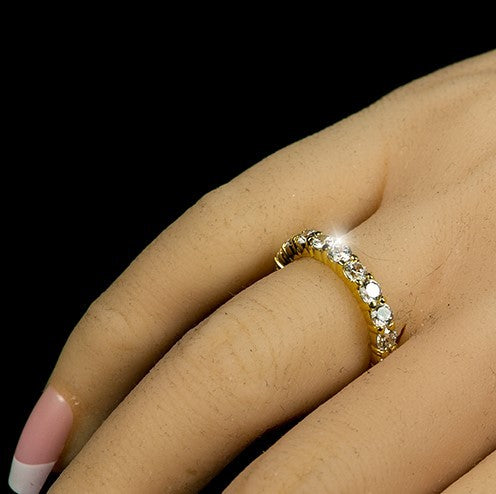 Elizabeth 3mm Round Eternity Stackable Ring | 4ct