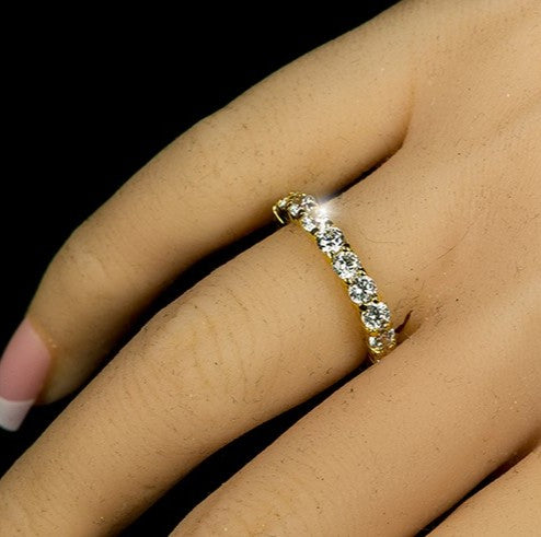 Elizabeth 3mm Round Eternity Stackable Ring | 4ct