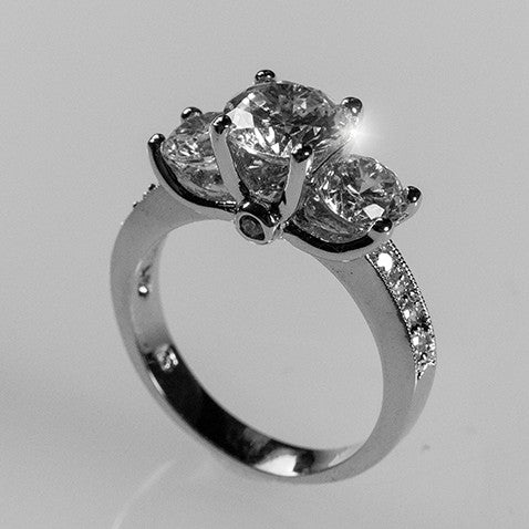 Elizabeth 7mm Three Stone Engagement Ring | 1ct | 3ct