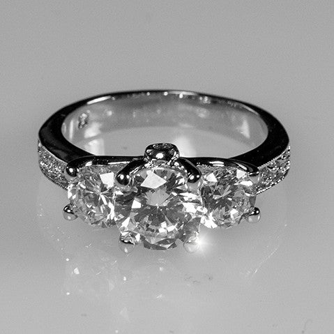 Elizabeth 7mm Three Stone Engagement Ring | 1ct | 3ct
