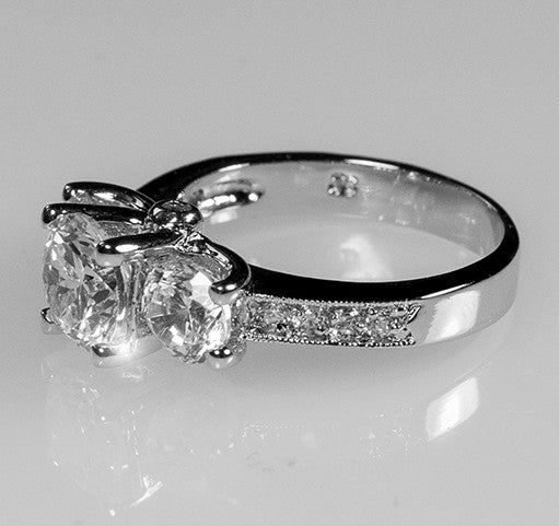 Elizabeth 7mm Three Stone Engagement Ring | 1ct | 3ct