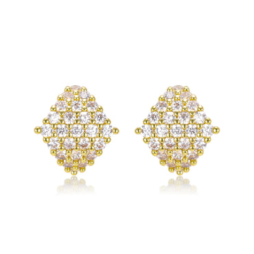 Fiona CZ Diamond Shape Huggie Earrings