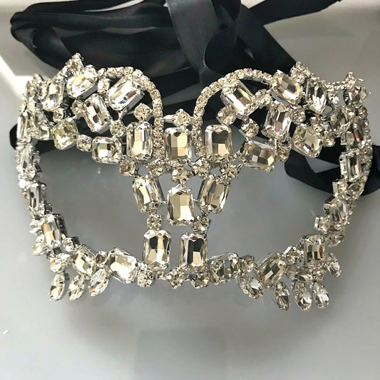 Gusta Radiant Crystal Cluster Masquerade Mask