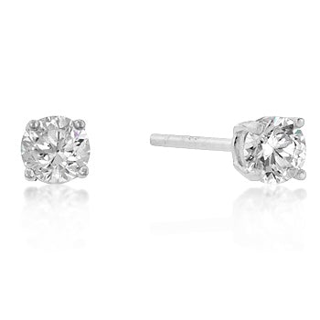Haley 6mm Round CZ Stud Earrings | 0.9ct | Sterling Silver