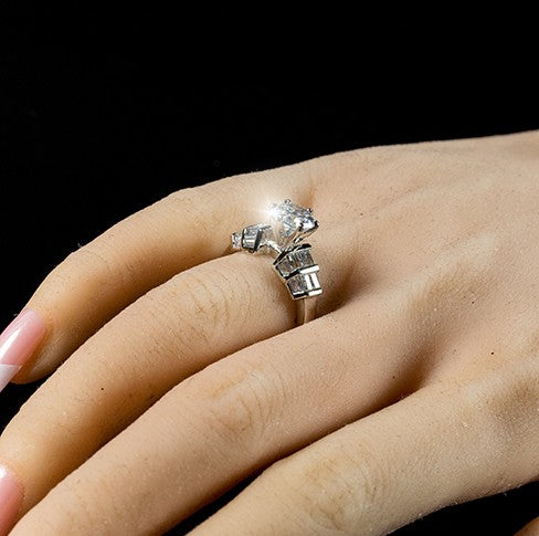 Haley 6.5mm Round CZ Baguette Engagement Ring | 1ct | 2.5ct