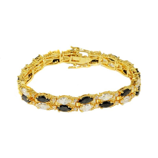 Havian black and clear marquise tennis bacelet – 7 INCH