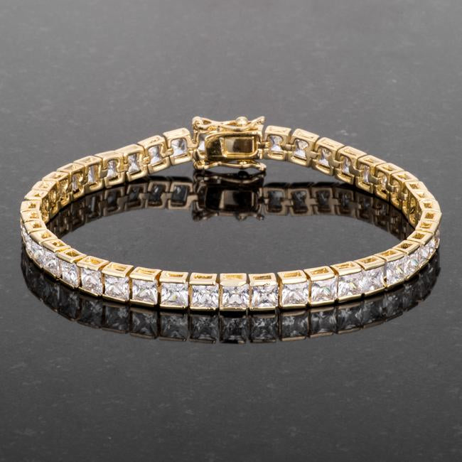 Hazel 4mm Princess CZ Tennis Bracelet | 7.25in | 19ct