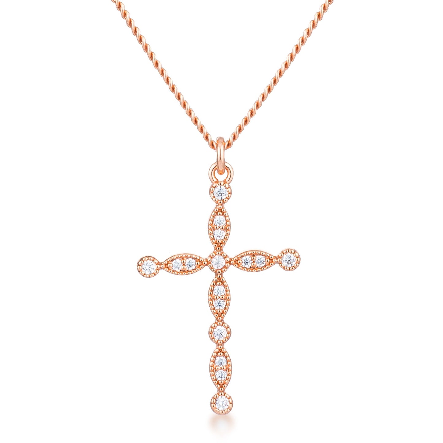 Jelana Vintage CZ Cross Pendant