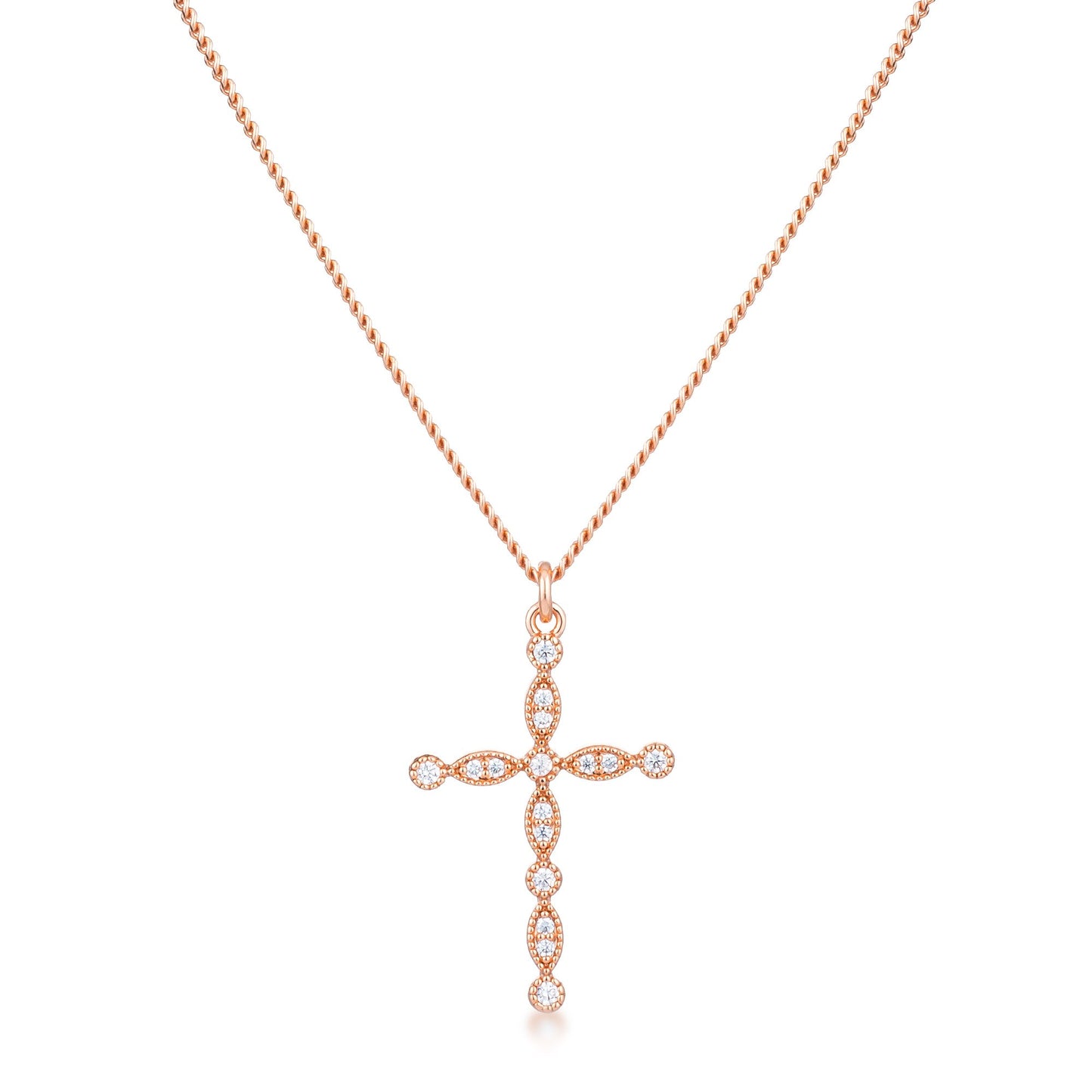Jelana Vintage CZ Cross Pendant