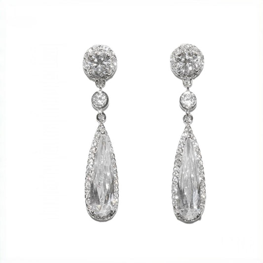 Krisma Linear Pear Drop Dangle Earrings - Beloved Sparkles