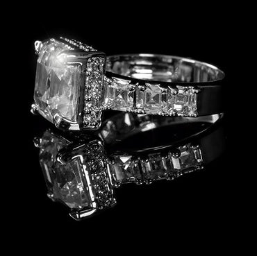 Lidia 9.5mm Asscher CZ Engagement Ring | 5ct