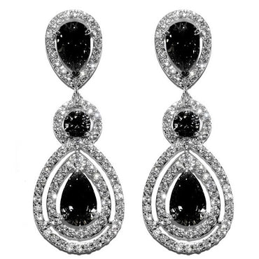 Louisa Pear Halo Chandelier Earrings