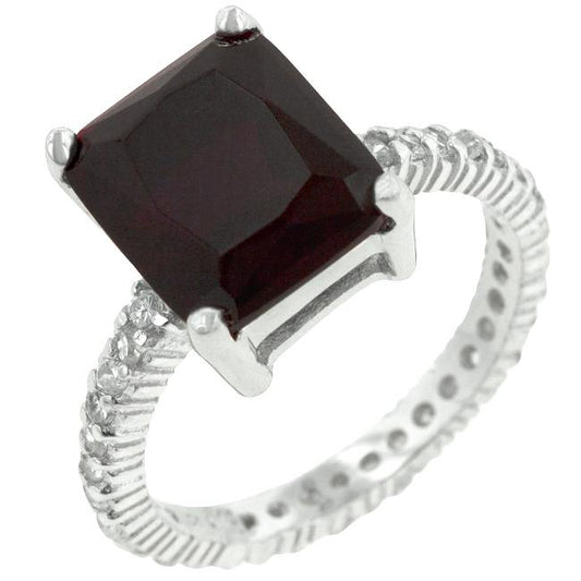 Marlene Ruby Radiant CZ Ring | 7ct | Sterling Silver