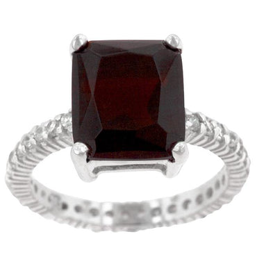 Marlene Ruby Radiant CZ Ring | 7ct | Sterling Silver