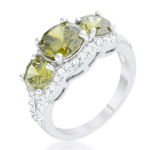 Merion 8mm Three CZ Round Stone Ring | 6.8ct