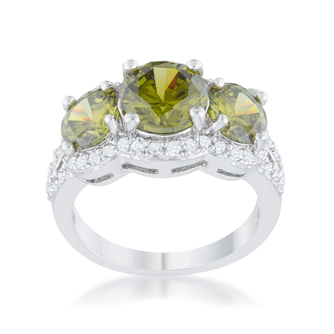 Merion 8mm Three CZ Round Stone Ring | 6.8ct
