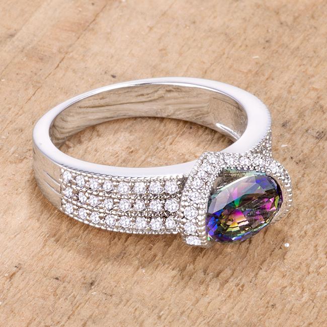 Melora 8mm Amethyst Oval CZ Cocktail Ring | 1.4ct