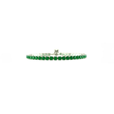 Beth Emerald Jade Green CZ Bolo Bracelet | 10ct