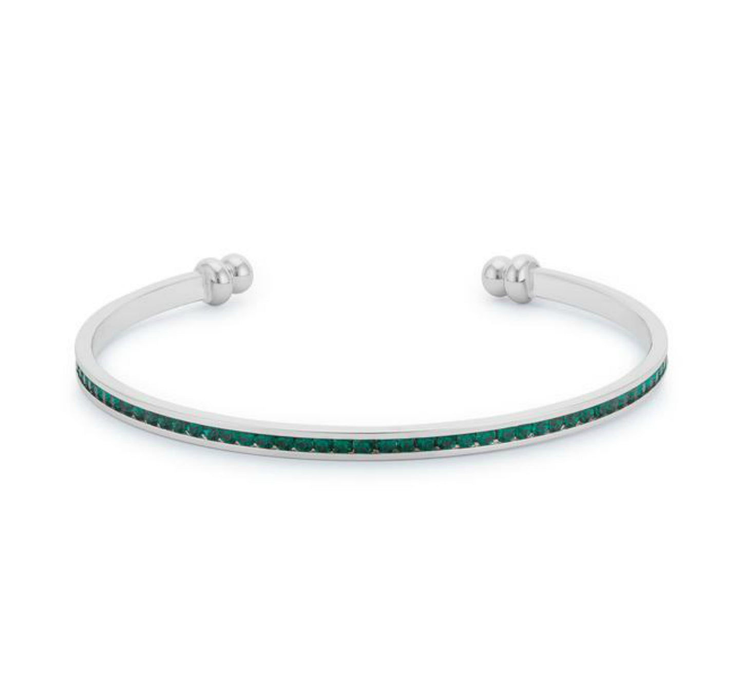 Nico Clear Cubic Zirconia Silver Cuff Bracelet