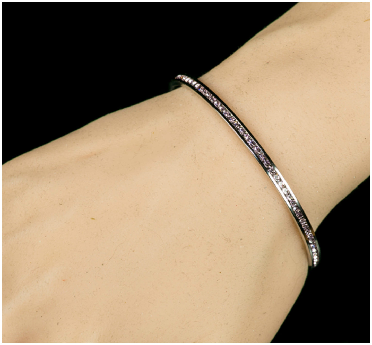 Nico Clear Cubic Zirconia Silver Cuff Bracelet