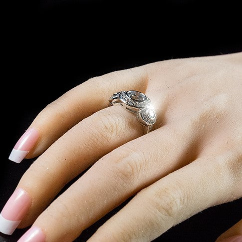 Nikki 7mm Round Tri-Stone CZ Engagement Ring | 1.5ct | 7ct